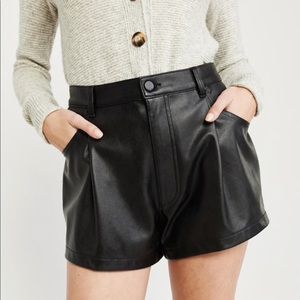 High-Rise Faux Leather Shorts
